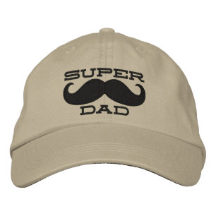 Boné Bordado PAI SUPER do bigode de Superdad