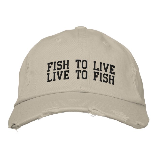 BONÉ BORDADO PEIXE VIVER, VIVER PARA PEIXE (Frente)