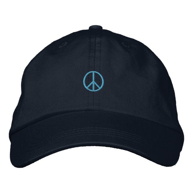Boné Bordado Pequeno Símbolo de Paz Azul (Frente)