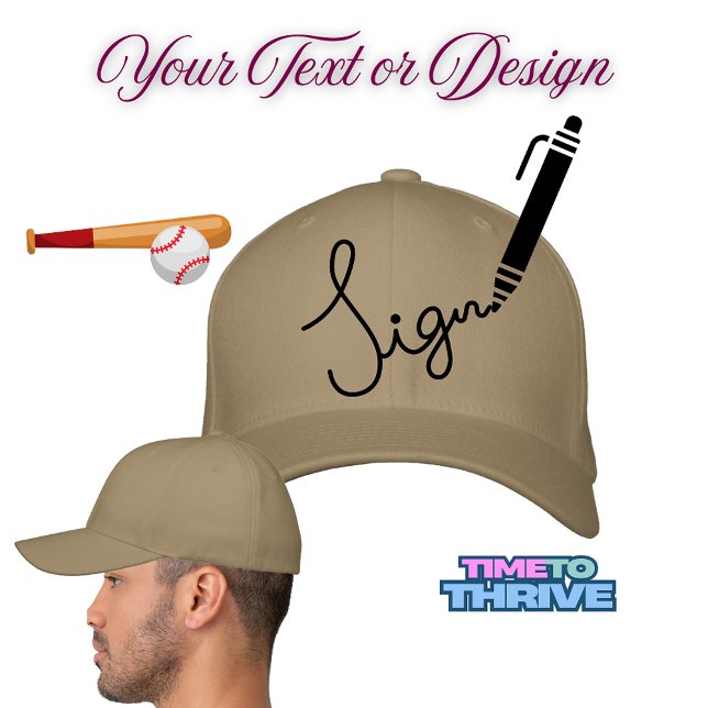 Boné Bordado Personalizar a Trabalho de arte de Adicionar Nome (Customize Add Name Photo or Artwork Embroidered Baseball Hat)