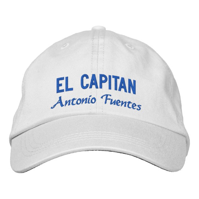 Boné Bordado Pesca Azul Personalizada El Capitan (Frente)