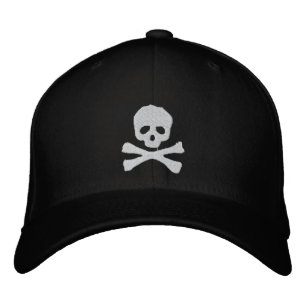 Boné Bordado Pirata de Caveira e Crossbones Feitos