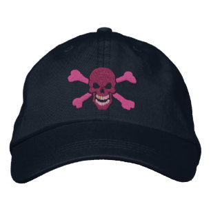 Boné Bordado Pirato Clássico Crossbones Crânio Embroborado