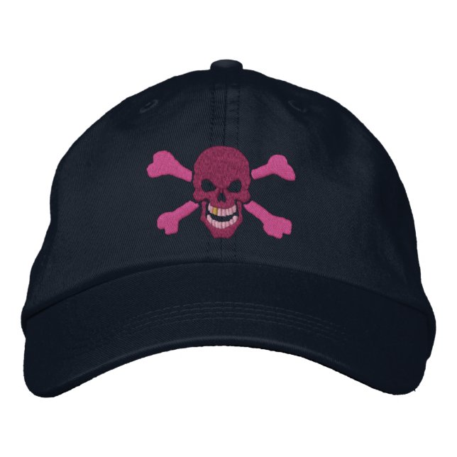 Boné Bordado Pirato Clássico Crossbones Crânio Embroborado (Frente)
