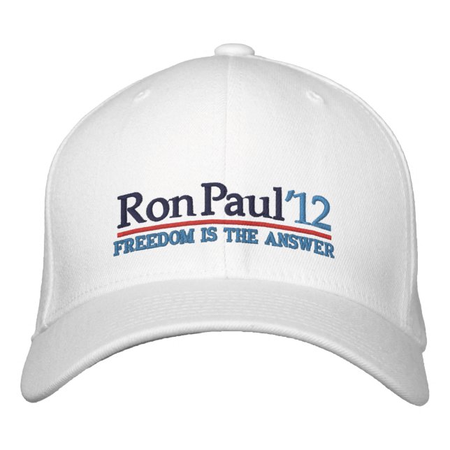Boné Bordado Ron Paul ’12 Estilo de campanha Hat (Frente)