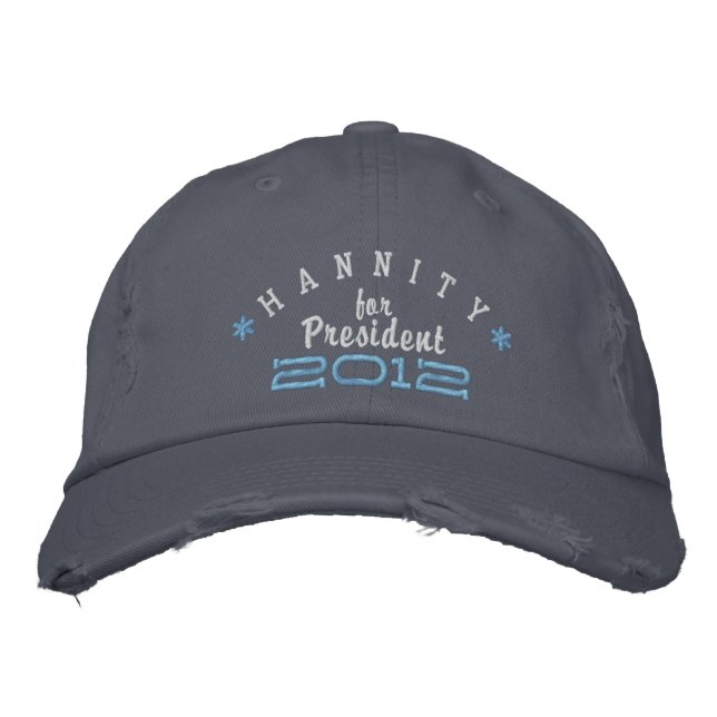 Boné Bordado Sean Hannity Para O Presidente 2012 (Frente)