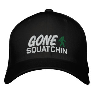 Boné Bordado Squatchin ido - branco e verde pretos