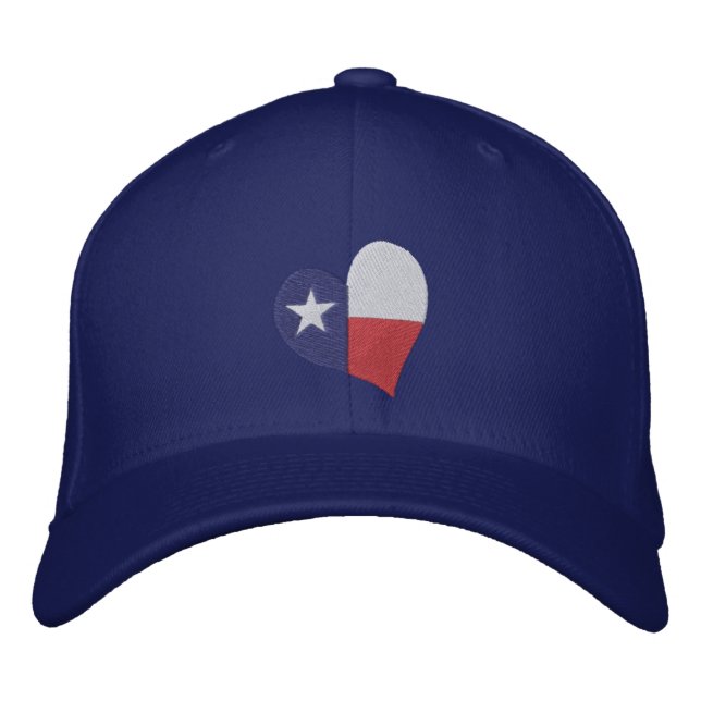 Boné Bordado Texas Flag Heart Embroidered Hat (Frente)