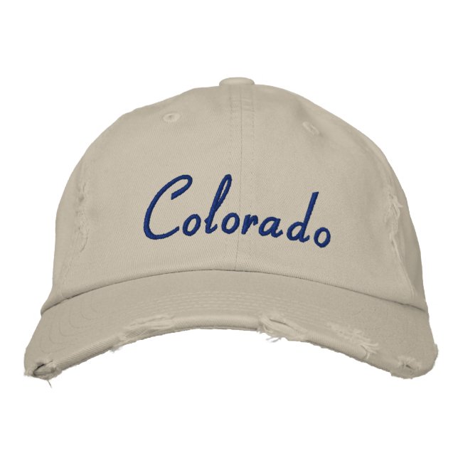 Boné Bordado Texto simples do Colorado - Chapéu áspero (Frente)