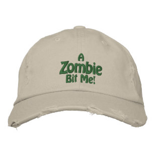 Boné Bordado Um Zombie Me Mordeu! Chapéu de Pedra Distante