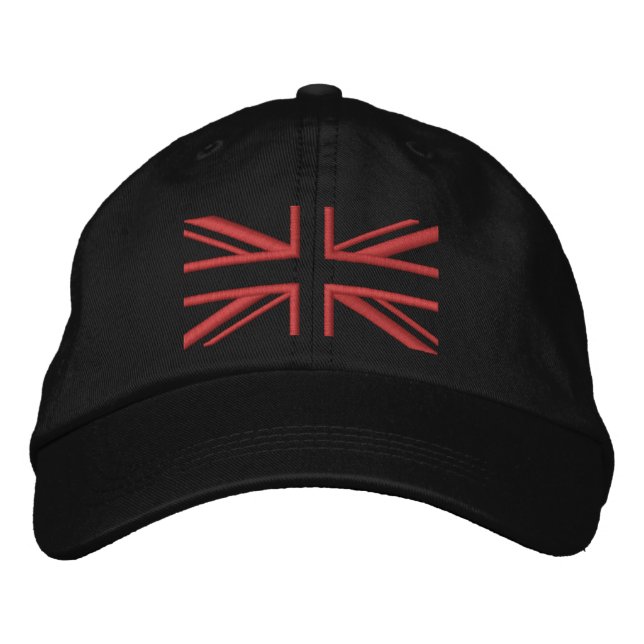 Boné Bordado Union Jack ~ Black and Red (Frente)