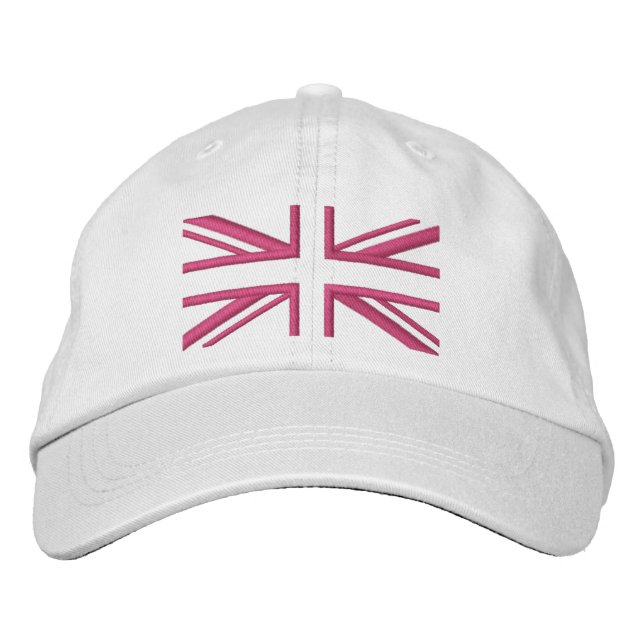 Boné Bordado Union Jack ~ In Girly Pinks (Frente)