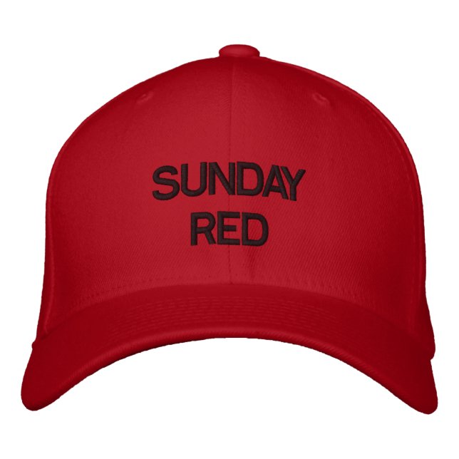 BONÉ BORDADO VERMELHO DE DOMINGO! (Frente)