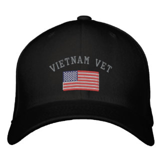 Boné Bordado Vietnã Vetor com Bandeira Militar Americana