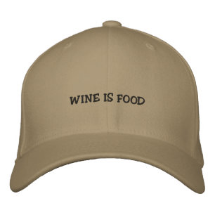 BONÉ BORDADO VINHO É COMIDA
