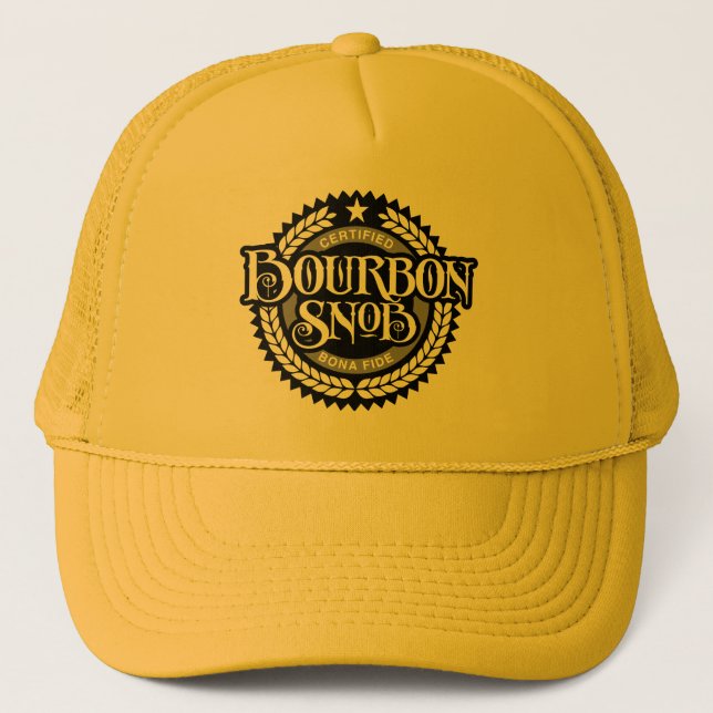 Boné Bourbon Snob - bebida engraçada de uísque (Frente)