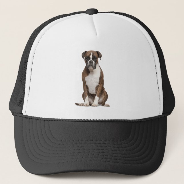 Boné Boxer Dog Pet Animal Custom Trucker Hat (Frente)