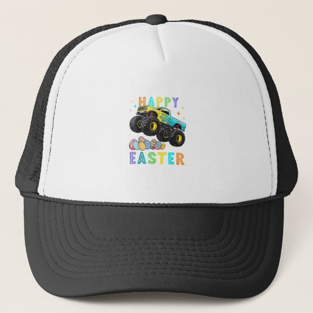 Boné Boys Happy Easter Monster Truck Easter Eggs Toddle (Frente)