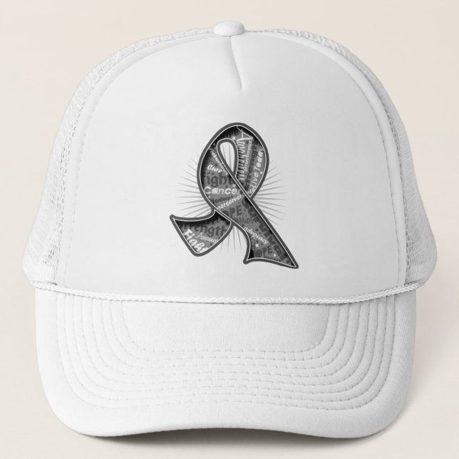 Boné Brain Tumor Slogan Watermark Ribbon (Frente)