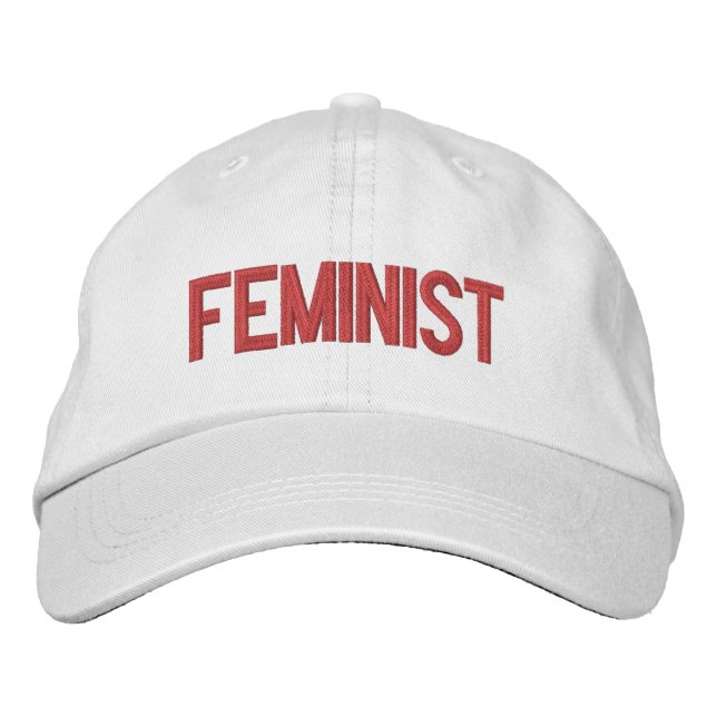 Boné Branca rosa-quente Fusca feminista (Frente)