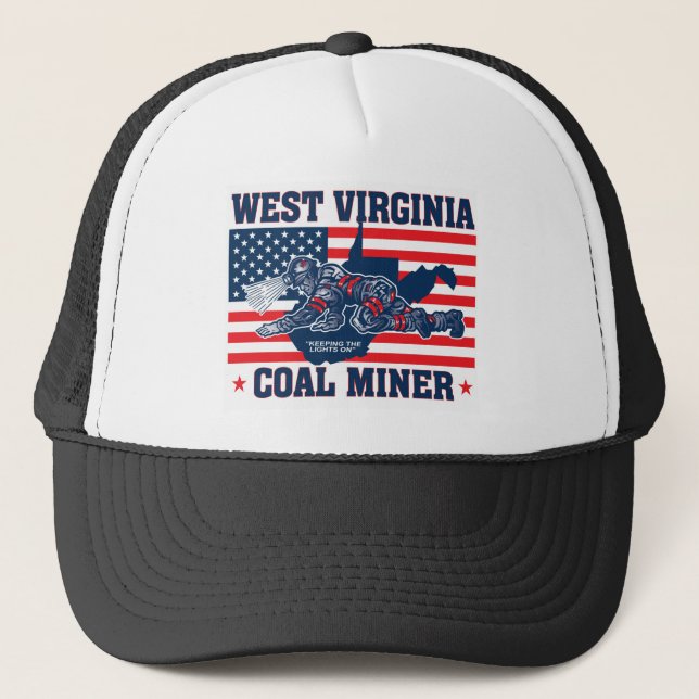 BONÉ BRANCO DO MINEIRO DE CARVÃO DE WEST VIRGINIA E (Frente)