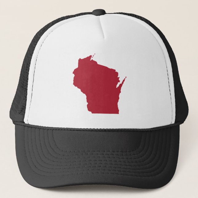 Boné Branco e Vermelho Wisconsin (Frente)