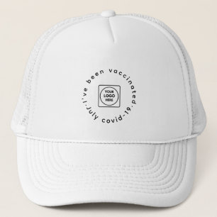 Boné Branco para Equipe Vacinada   Logotipo Empres