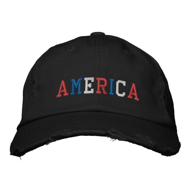 Boné Branco vermelho americano (Frente)