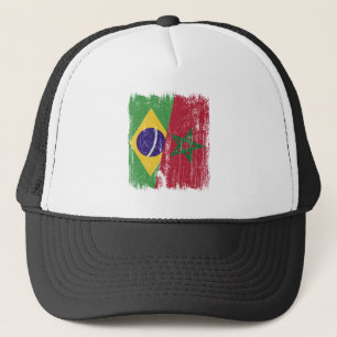 Boné Brasil Marrocos Meia Bandeira Brasileira Marroquin