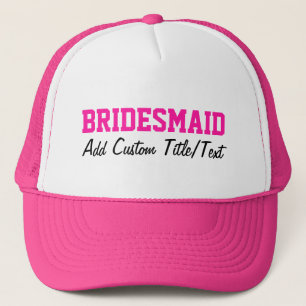 Boné Bridesmaid Hat Rosa Quente
