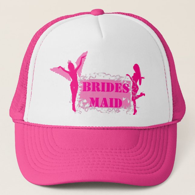 Boné Bridesmid festa de solteira rosa (Frente)