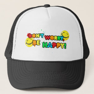Boné brilhante não se preocupe seja design feliz da