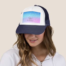 Boné Brilho Azul Ombre Roxo Chique Moderno