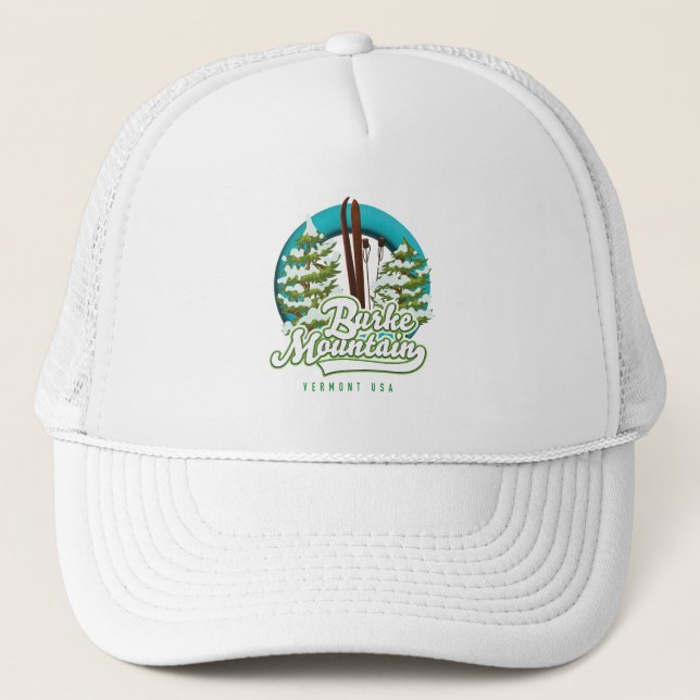 Boné Bromley Mountain Peru Vermont Ski Logotipo Trucker (Frente)
