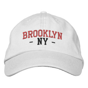 Boné BROOKLYN NY Preppy Red Black em branco