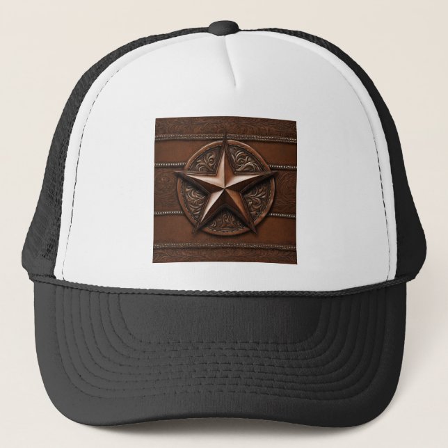 Boné Brown Cowboy Russo Western Country Texas Star (Frente)