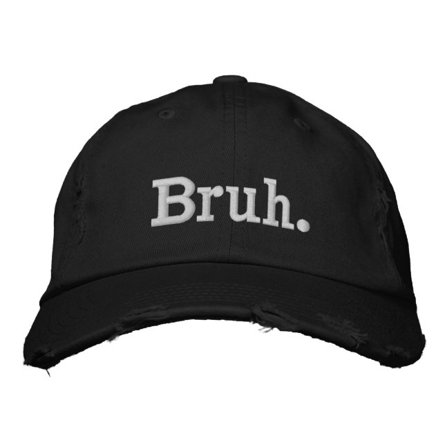 Boné bruh uma palavra minimalismo design (Frente)