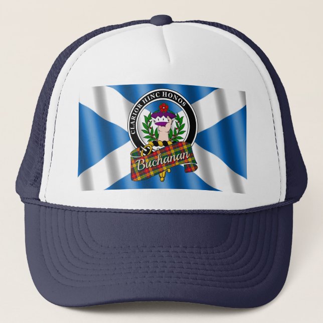 Boné Buchanan Clan Crachá & Tartan Trucker Hat (Frente)