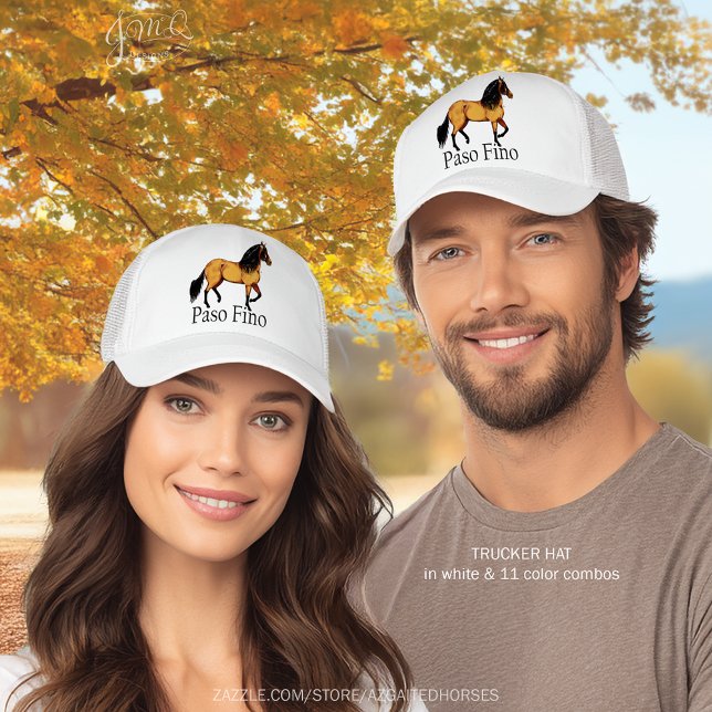 Boné Buckskin Paso Fino Horse Trabalho de arte (Bold Paso Fino buckskin horse art with text design 🐎)