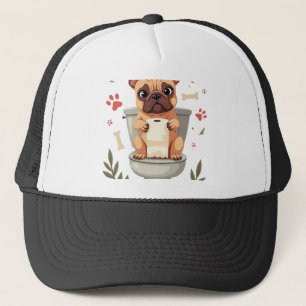 Boné Bulldog Francês Zangado Vintage Segurando Papel Hi