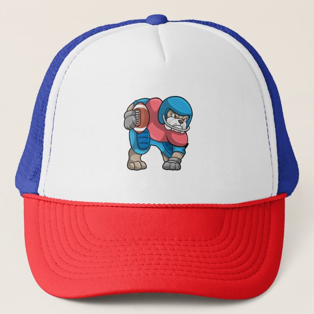 Boné Bulldog no Esporte com Futebol e Capacete (Frente)