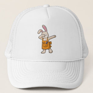 Boné Bunny como cabeleireiro com comb e tesoura