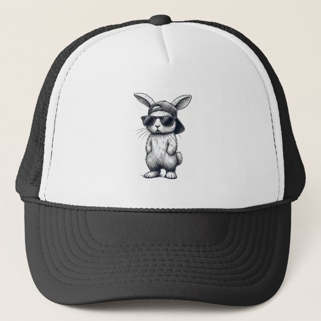 Boné Bunny Face with Sunglasses Cap Easter Day for Boys (Frente)