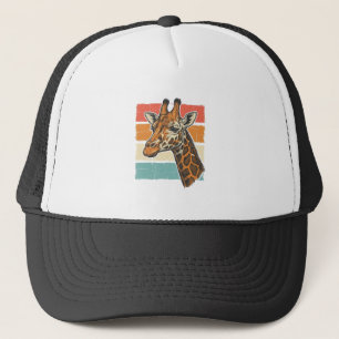 Boné Cabeça de Girafa Vintage Design Vetorial Pôr do So