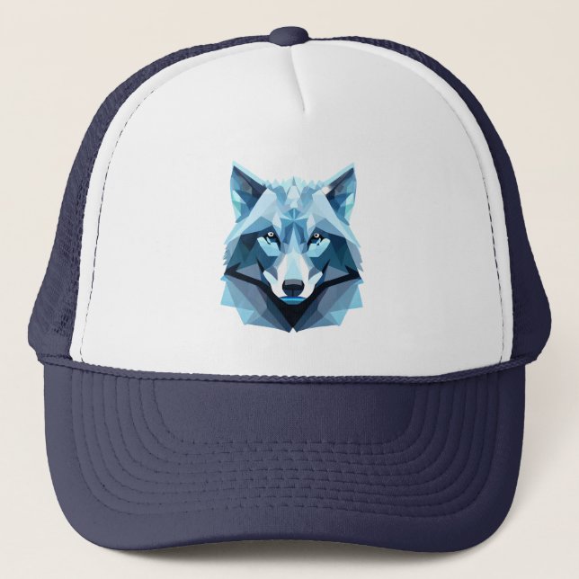 Boné Cabeça de Lobo Geométrico Azul (Frente)