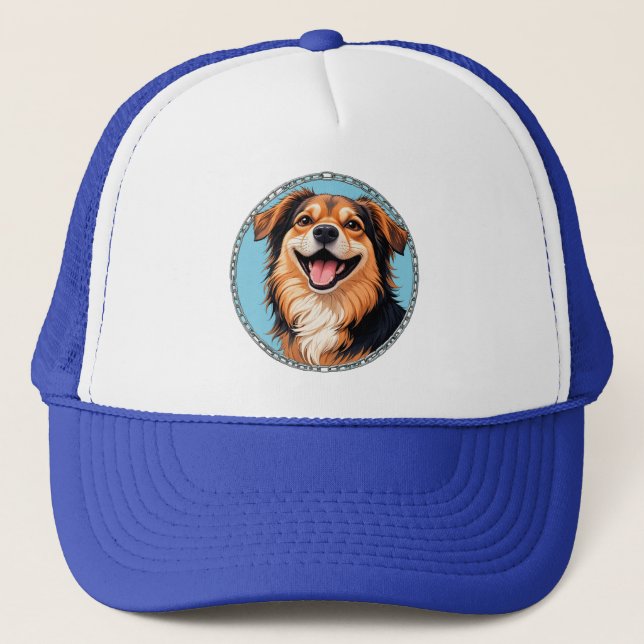 Boné Cachorrinho de Desenho Animado Adorável com Olhos  (Frente)