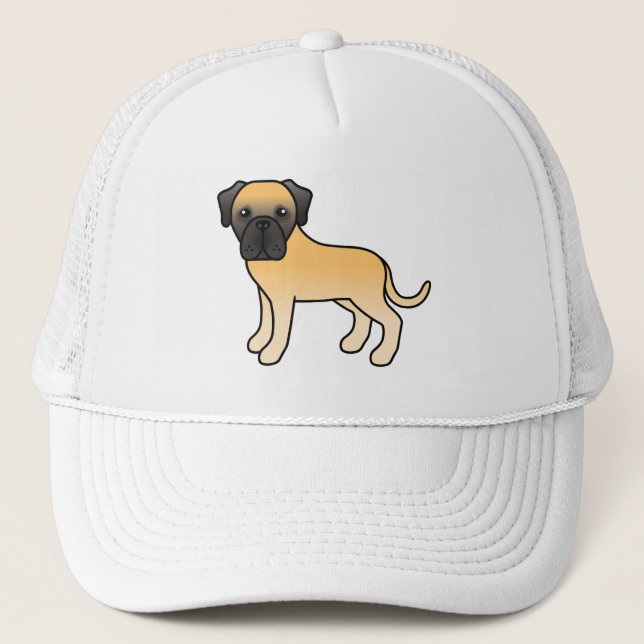 Boné Cachorro Cartoon Old English Mastiff em Pelagem Fa (Frente)