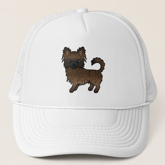 Boné Cachorro Chihuahua de Pelo Longo e Listras Desenho (Frente)