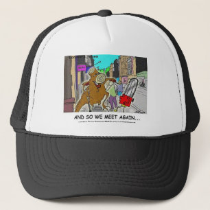 Boné Cachorro De Árvore Vs Chainsaw Engraçados Cartões 