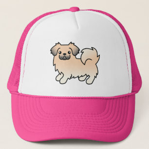 Boné Cachorro de Cartoon de Cream Sable Tibetan Spaniel